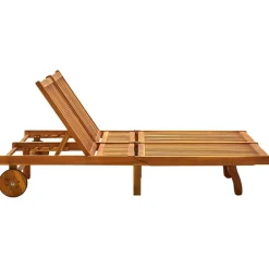 Maison Exclusive Bains De Soleil, Transats Et Hamacs | - Chaise longue de jardin 2 places avec coussins acacia solide