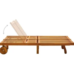 Maison Exclusive Bains De Soleil, Transats Et Hamacs | - Chaise longue de jardin 2 places avec coussins acacia solide