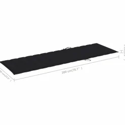 Maison Exclusive Bains De Soleil, Transats Et Hamacs | - Chaise longue de jardin 2 places avec coussins acacia solide