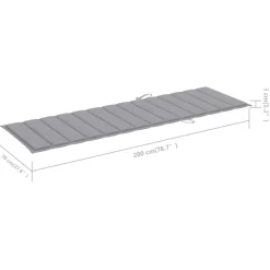 Maison Exclusive Bains De Soleil, Transats Et Hamacs | - Chaise longue double et coussins gris bois de pin imprégné