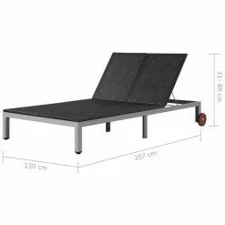 Maison Exclusive Bains De Soleil, Transats Et Hamacs | - Chaise longue avec coussin de tête acier enduit de poudre vert