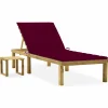 Maison Exclusive Bains De Soleil, Transats Et Hamacs | - Chaise longue de jardin avec table et coussin pin imprégné