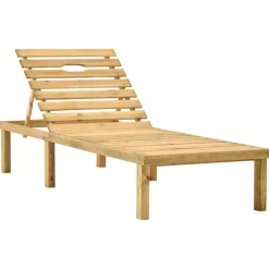 Maison Exclusive Bains De Soleil, Transats Et Hamacs | - Chaise longue de jardin avec table et coussin pin imprégné