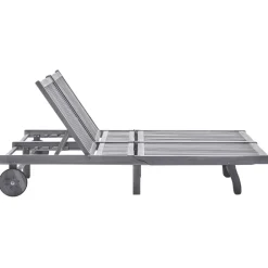 Maison Exclusive - Chaise longue de jardin 2 places avec coussin gris acacia Best