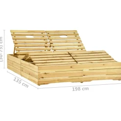 Maison Exclusive - Chaise longue double et coussins gris bois de pin imprégné Hot