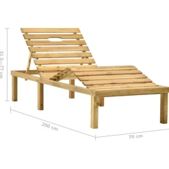 Maison Exclusive Bains De Soleil, Transats Et Hamacs | - Chaise longue avec coussin rouge bois de pin imprégné