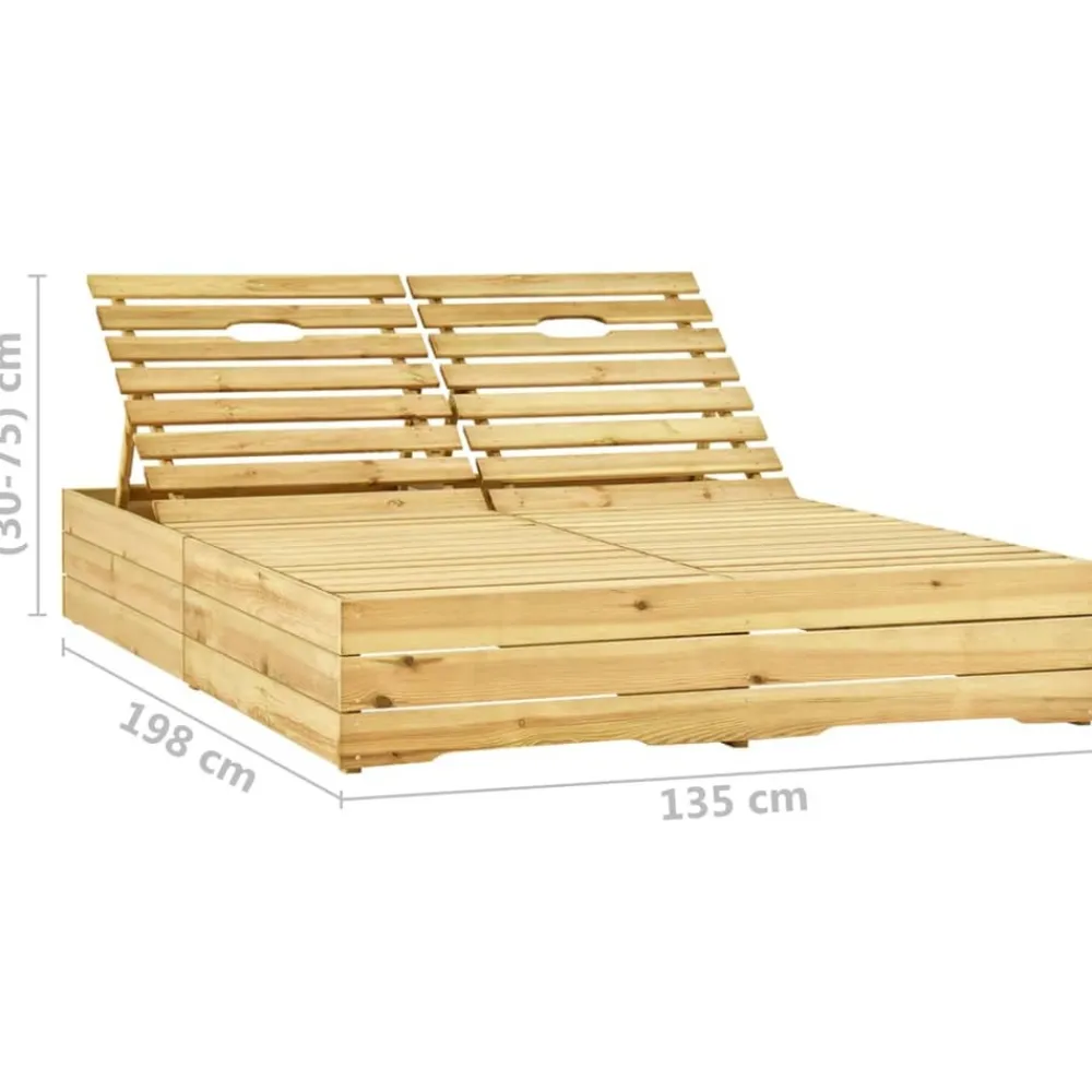 Maison Exclusive Bains De Soleil, Transats Et Hamacs | - Chaise longue avec coussin bordeaux bois de pin imprégné