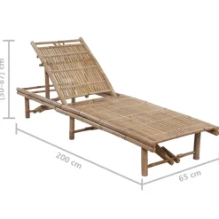 Maison Exclusive Bains De Soleil, Transats Et Hamacs | - Chaise longue de jardin avec coussin bambou