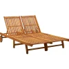 Maison Exclusive Bains De Soleil, Transats Et Hamacs | - Chaise longue avec coussin et table à thé résine tressée bleu
