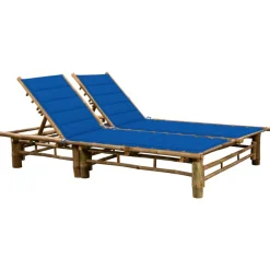 Maison Exclusive - Chaise longue pour 2 personnes avec coussins bambou New