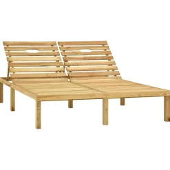 Maison Exclusive - Chaise longue double avec coussins bois de pin imprégné Best
