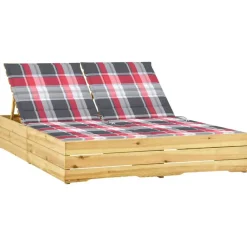 Maison Exclusive - Chaise longue double avec coussins bois de pin imprégné Discount