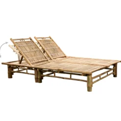 Maison Exclusive Bains De Soleil, Transats Et Hamacs | - Chaise longue pour 2 personnes avec coussins bambou