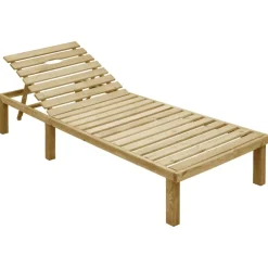 Maison Exclusive Bains De Soleil, Transats Et Hamacs | - Chaise longue avec coussin rouge bois de pin imprégné