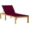 Maison Exclusive Bains De Soleil, Transats Et Hamacs | - Chaise longue avec coussin bordeaux bois de pin imprégné