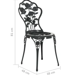 Maison Exclusive Tables Et Chaises De Jardin | - Chaises de bistro lot de 2 aluminium coulé noir