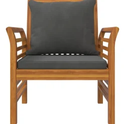 Maison Exclusive - Chaises de canapé coussins gris foncé lot de 2 acacia massif Clearance