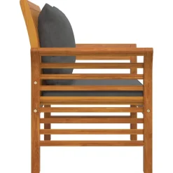 Maison Exclusive - Chaises de canapé coussins gris foncé lot de 2 acacia massif Clearance