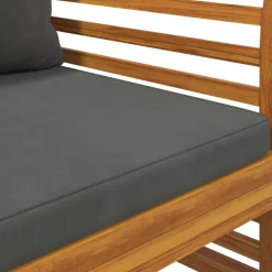Maison Exclusive - Chaises de canapé coussins gris foncé lot de 2 acacia massif Clearance