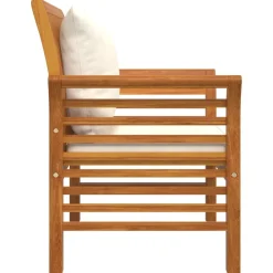 Maison Exclusive Coussins Extérieurs Et Accessoires | - Chaises de canapé et coussins blanc crème lot de 2 bois acacia