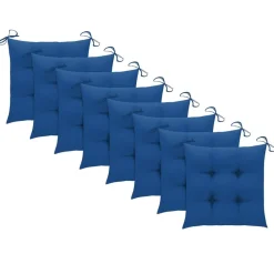 Maison Exclusive Tables Et Chaises De Jardin | - Chaises de jardin empilables avec coussins lot de 8 teck solide
