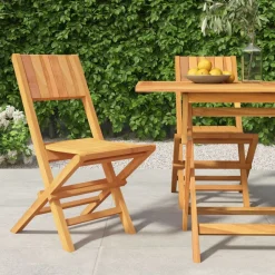 Maison Exclusive Tables Et Chaises De Jardin | - Chaises de jardin pliantes lot de 2 47x61x90cm bois massif teck