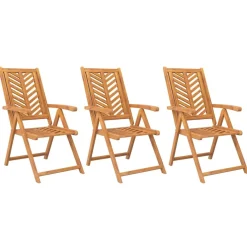 Maison Exclusive Tables Et Chaises De Jardin | - Chaises de jardin inclinables lot de 3 bois massif d'acacia