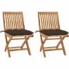 Maison Exclusive Tables Et Chaises De Jardin | - Chaises de jardin empilables avec coussins lot de 6 teck solide