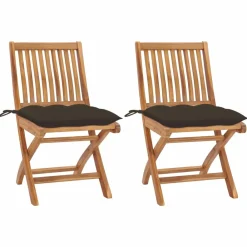 Maison Exclusive Tables Et Chaises De Jardin | - Chaises de jardin empilables avec coussins lot de 6 teck solide
