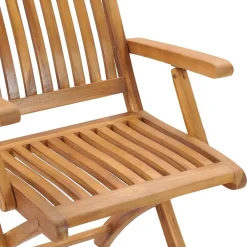 Maison Exclusive Tables Et Chaises De Jardin | - Chaises de jardin lot de 2 et coussins anthracite bois de teck