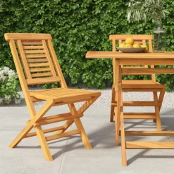 Maison Exclusive Tables Et Chaises De Jardin | - Chaises de jardin pliantes lot de 2 47x63x90cm bois massif teck