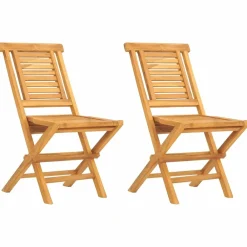 Maison Exclusive Tables Et Chaises De Jardin | - Chaises de jardin pliantes lot de 2 47x63x90cm bois massif teck