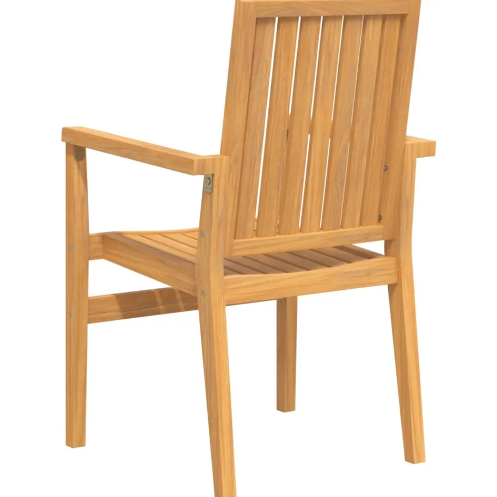 Maison Exclusive Tables Et Chaises De Jardin | - Chaises de jardin empilables lot de 4 56,5x57,5x91 cm bois teck