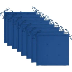 Maison Exclusive Tables Et Chaises De Jardin | - Chaises de jardin lot de 2 avec coussins bleu clair teck massif