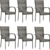 Maison Exclusive Tables Et Chaises De Jardin | - Chaises empilables d'extérieur lot de 4 résine tressée marron