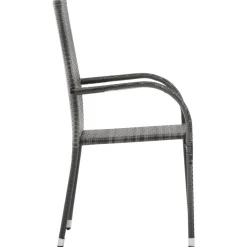 Maison Exclusive Tables Et Chaises De Jardin | - Chaises empilables d'extérieur lot de 4 résine tressée marron