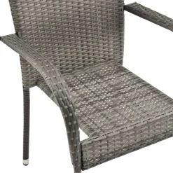 Maison Exclusive Tables Et Chaises De Jardin | - Chaises empilables d'extérieur lot de 4 résine tressée marron