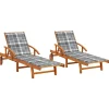 Maison Exclusive - Chaises longues lot de 2 avec coussins bois d'acacia solide