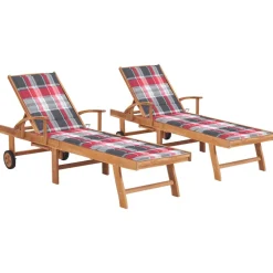 Maison Exclusive Bains De Soleil, Transats Et Hamacs | - Chaises longues lot de 2 table bleu bois d'acacia et textilène