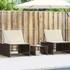 Maison Exclusive Bains De Soleil, Transats Et Hamacs | - Chaises longues lot de 2 taupe bois acacia solide et textilène
