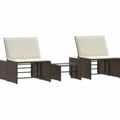 Maison Exclusive Bains De Soleil, Transats Et Hamacs | - Chaises longues lot de 2 taupe bois acacia solide et textilène