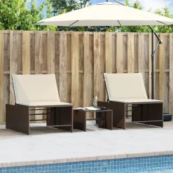 Maison Exclusive Bains De Soleil, Transats Et Hamacs | - Chaises longues lot de 2 taupe bois acacia solide et textilène