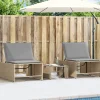 Maison Exclusive - Chaises longues 2 pièces avec table en résine tressée beige New