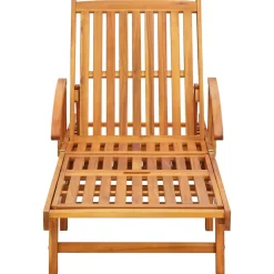 Maison Exclusive - Chaises longues lot de 2 avec table et coussins acacia solide Discount