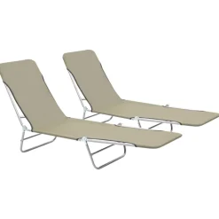 Maison Exclusive Bains De Soleil, Transats Et Hamacs | - Chaises longues lot de 2 avec coussins beige résine tressée