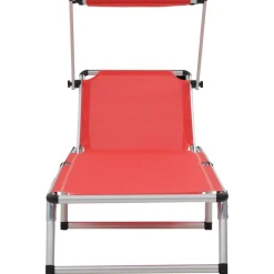 Maison Exclusive - Chaises longues pliables et toit lot de 2 aluminium textilène