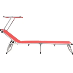Maison Exclusive - Chaises longues pliables et toit lot de 2 aluminium textilène
