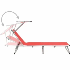 Maison Exclusive - Chaises longues pliables et toit lot de 2 aluminium textilène