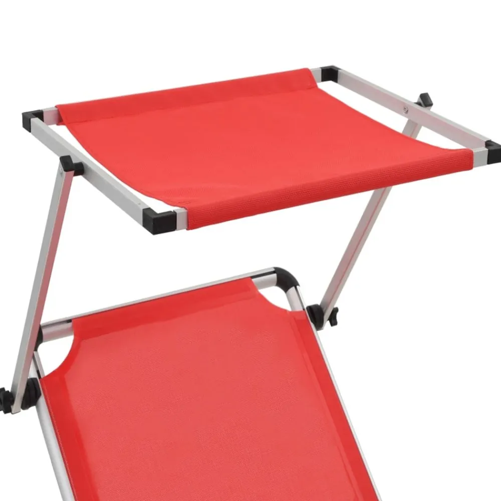 Maison Exclusive - Chaises longues pliables et toit lot de 2 aluminium textilène