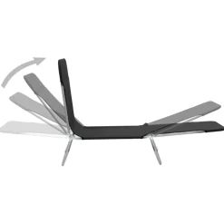 Maison Exclusive Bains De Soleil, Transats Et Hamacs | - Chaises longues pliables lot de 2 acier et tissu noir